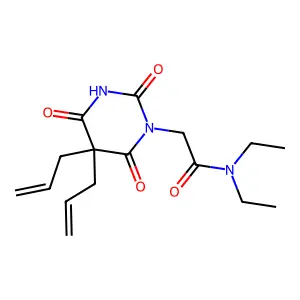 Barbituric acid, 5,5-diallyl-1-(N,N-diethylcarbamoylmethyl)- structure