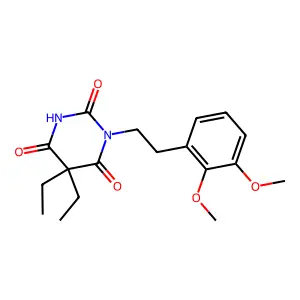 Barbituric acid, 5,5-diethyl-1-(2,3-dimethoxyphenethyl)- structure