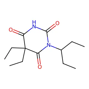 Barbituric acid, 5,5-diethyl-1-(1-ethylpropyl)- structure