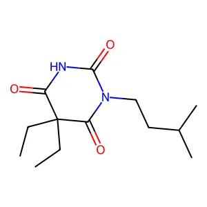Barbituric acid, 5,5-diethyl-1-isopentyl- structure