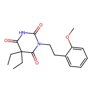 Barbituric acid, 5,5-diethyl-1-(2-methoxyphenethyl)- structure