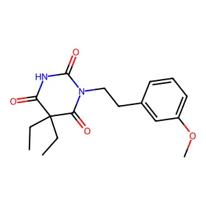 Barbituric acid, 5,5-diethyl-1-(3-methoxyphenethyl)- structure