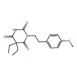 Barbituric acid, 5,5-diethyl-1-(4-methoxyphenethyl)- structure