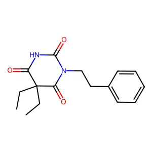 Barbituric acid, 5,5-diethyl-1-phenethyl- structure