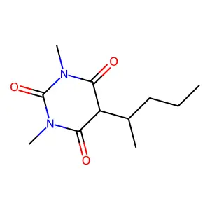 Barbituric acid, 1,3-dimethyl-5-(1-methylbutyl)- structure