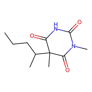Barbituric acid, 1,5-dimethyl-5-(1-methylbutyl)- structure
