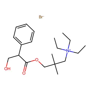 Ammonium, (2,2-dimethyl-3-hydroxypropyl)triethyl-, bromide, tropate (ester) structure