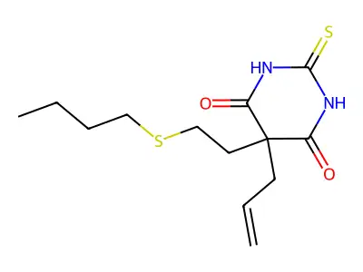 5-[2-(Butylthio)ethyl]dihydro-5-(2-propenyl)-2-thiobarbituric acid structure