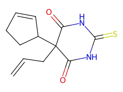 5-(Cyclopent-2-en-1-yl)-4,6-dihydroxy-5-(prop-2-en-1-yl)pyrimidine-2(5H)-thione structure