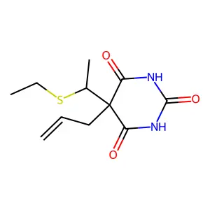 5-[1-(Ethylthio)ethyl]-5-(2-propenyl)barbituric acid structure