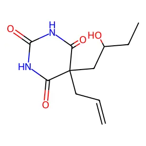 5-(2-Hydroxybutyl)-5-prop-2-enyl-1,3-diazinane-2,4,6-trione structure