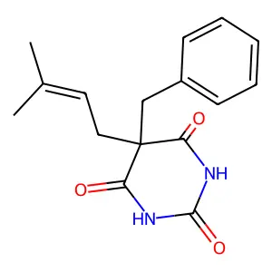 Barbituric acid, 5-benzyl-5-(3-methyl-2-butenyl)- structure