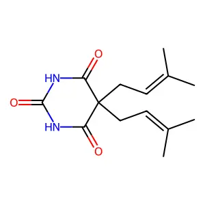 Barbituric acid, 5,5-bis(3-methyl-2-butenyl)- structure