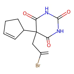 Barbituric acid, 5-(2-bromoallyl)-5-(2-cyclopentenyl)- structure