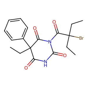 1-Bromodiethylacetylphenobarbital structure