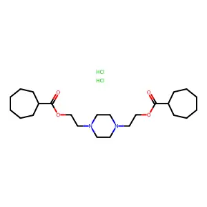 Ethanol, 2,2'-(1,4-piperazinylene)di-, dicycloheptylcarboxylate, dihydrochloride structure
