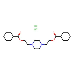 Ethanol, 2,2'-(1,4-piperazinylene)di-, dicyclohexylcarboxylate, dihydrochloride structure