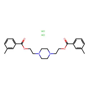 Ethanol, 2,2'-(1,4-piperazinylene)di-, di(m-methylbenzoate), dihydrochloride structure
