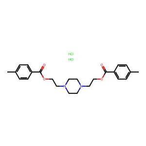 Ethanol, 2,2'-(1,4-piperazinylene)di-, di(p-methylbenzoate), dihydrochloride structure