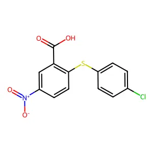 2-[(4-Chlorophenyl)thio]-5-nitrobenzoic acid structure
