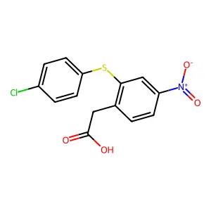 {2-[(4-Chlorophenyl)sulfanyl]-4-nitrophenyl}acetic acid structure
