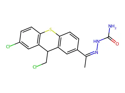 [1-[7-chloro-9-(chloromethyl)-9H-thioxanthen-2-yl]ethylideneamino]urea structure