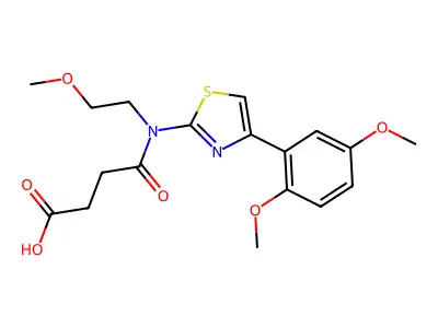 4-{[4-(2,5-Dimethoxyphenyl)-1,3-thiazol-2-yl](2-methoxyethyl)amino}-4-oxobutanoic acid structure