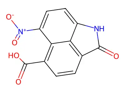 6-(Hydroxy(oxido)amino)-2-oxo-1,2-dihydrobenzo(cd)indole-5-carboxylic acid structure