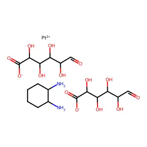platinum(II) 1,2-diaminocyclohexane bis(glucuronate) structure