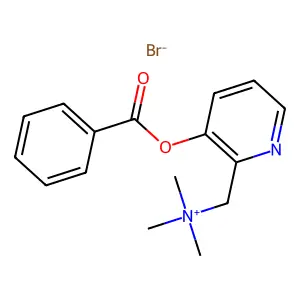Ammonium, ((3-hydroxy-2-pyridyl)methyl)trimethyl-, bromide, benzoate (ester) structure