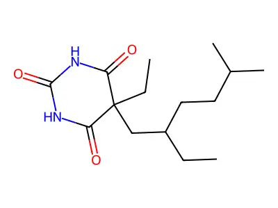 Barbituric acid, 5-ethyl-5-(2-ethyl-5-methylhexyl)-, sodium salt structure