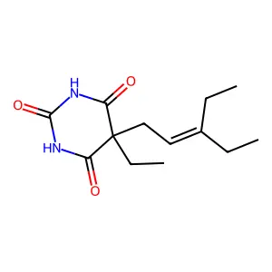 Barbituric acid, 5-ethyl-5-(3-ethyl-2-pentenyl)- structure