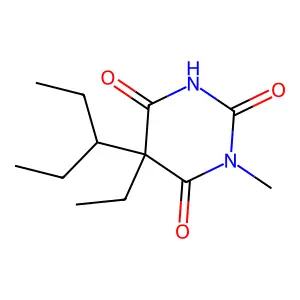 Barbituric acid, 5-ethyl-5-(1-ethylpropyl)-1-methyl- structure