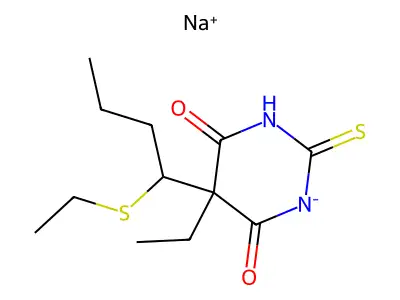 5-Ethyl-5-[1-(ethylmercapto)butyl]-2-thiobarbituric acid structure