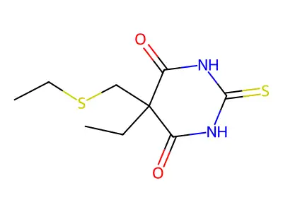 Barbituric acid, 5-ethyl-5-(ethylthiomethyl)-2-thio- structure