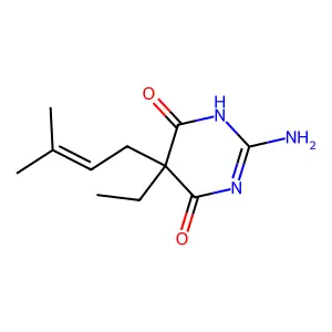 Barbituric acid, 5-ethyl-2-imino-5-(3-methyl-2-butenyl)- structure
