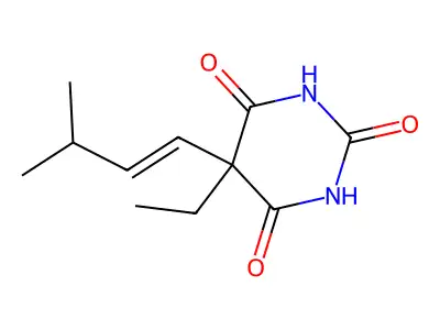 Barbituric acid, 5-ethyl-5-(1-isopentenyl)- structure