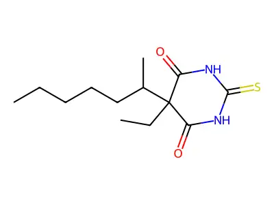 5-Ethyl-5-(heptan-2-yl)-4,6-dihydroxypyrimidine-2(5H)-thione structure