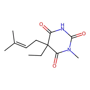 Barbituric acid, 5-ethyl-1-methyl-5-(3-methyl-2-butenyl)- structure