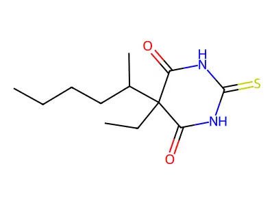 Barbituric acid, 5-ethyl-5-(1-methylpentyl)-2-thio- structure