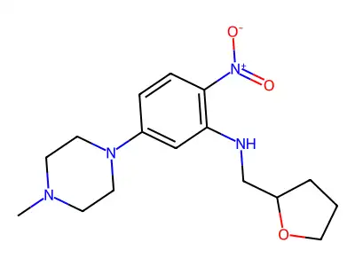 5-(4-methylpiperazin-1-yl)-2-nitro-N-(oxolan-2-ylmethyl)aniline structure