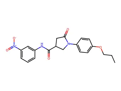 N-(3-nitrophenyl)-5-oxo-1-(4-propoxyphenyl)pyrrolidine-3-carboxamide structure
