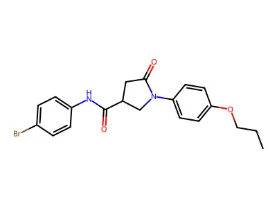 N-(4-bromophenyl)-5-oxo-1-(4-propoxyphenyl)pyrrolidine-3-carboxamide structure