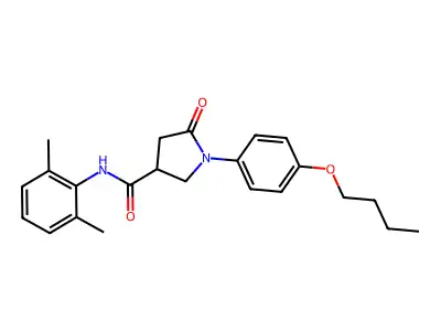 1-(4-butoxyphenyl)-N-(2,6-dimethylphenyl)-5-oxopyrrolidine-3-carboxamide structure