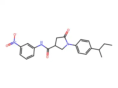 1-(4-butan-2-ylphenyl)-N-(3-nitrophenyl)-5-oxopyrrolidine-3-carboxamide structure
