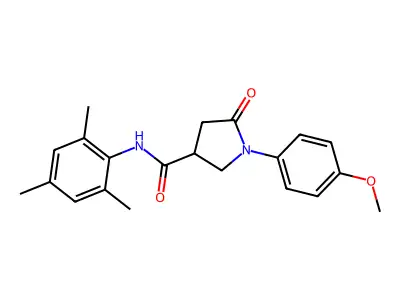 1-(4-methoxyphenyl)-5-oxo-N-(2,4,6-trimethylphenyl)pyrrolidine-3-carboxamide structure