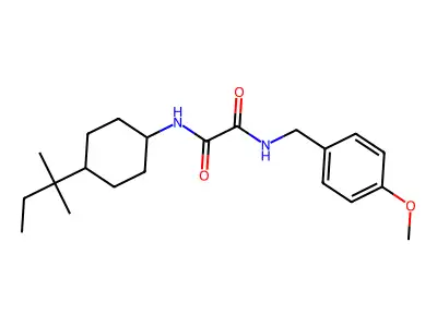 N-[(4-methoxyphenyl)methyl]-N'-[4-(2-methylbutan-2-yl)cyclohexyl]oxamide structure