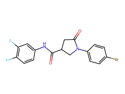 1-(4-bromophenyl)-N-(3,4-difluorophenyl)-5-oxopyrrolidine-3-carboxamide structure
