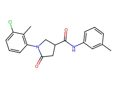 1-(3-chloro-2-methylphenyl)-N-(3-methylphenyl)-5-oxopyrrolidine-3-carboxamide structure