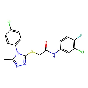 N-(3-chloro-4-fluorophenyl)-2-[[4-(4-chlorophenyl)-5-methyl-1,2,4-triazol-3-yl]sulfanyl]acetamide structure